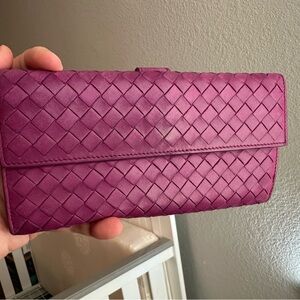 Bottega Veneta Long Wallet Magenta Pink Purple